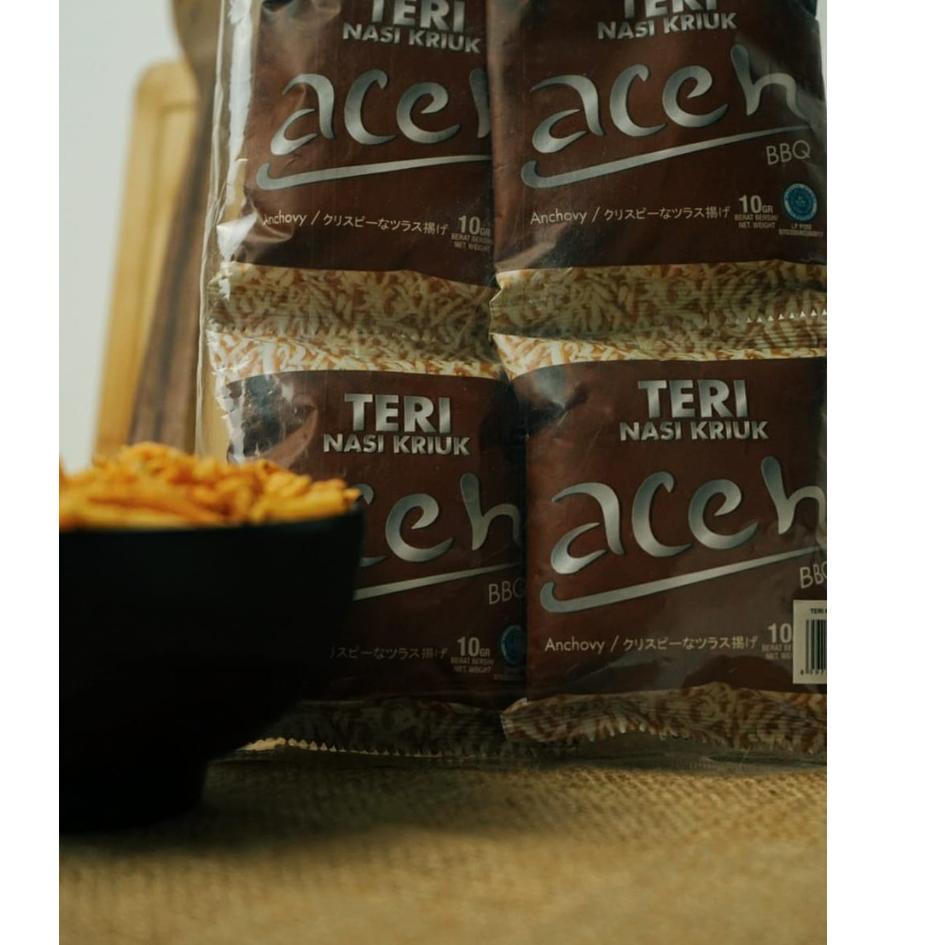

Maxi Promo--Snack Teri Aceh Nasi Kriuk BBQ 10Gr x 4pcs - kemasan sachet