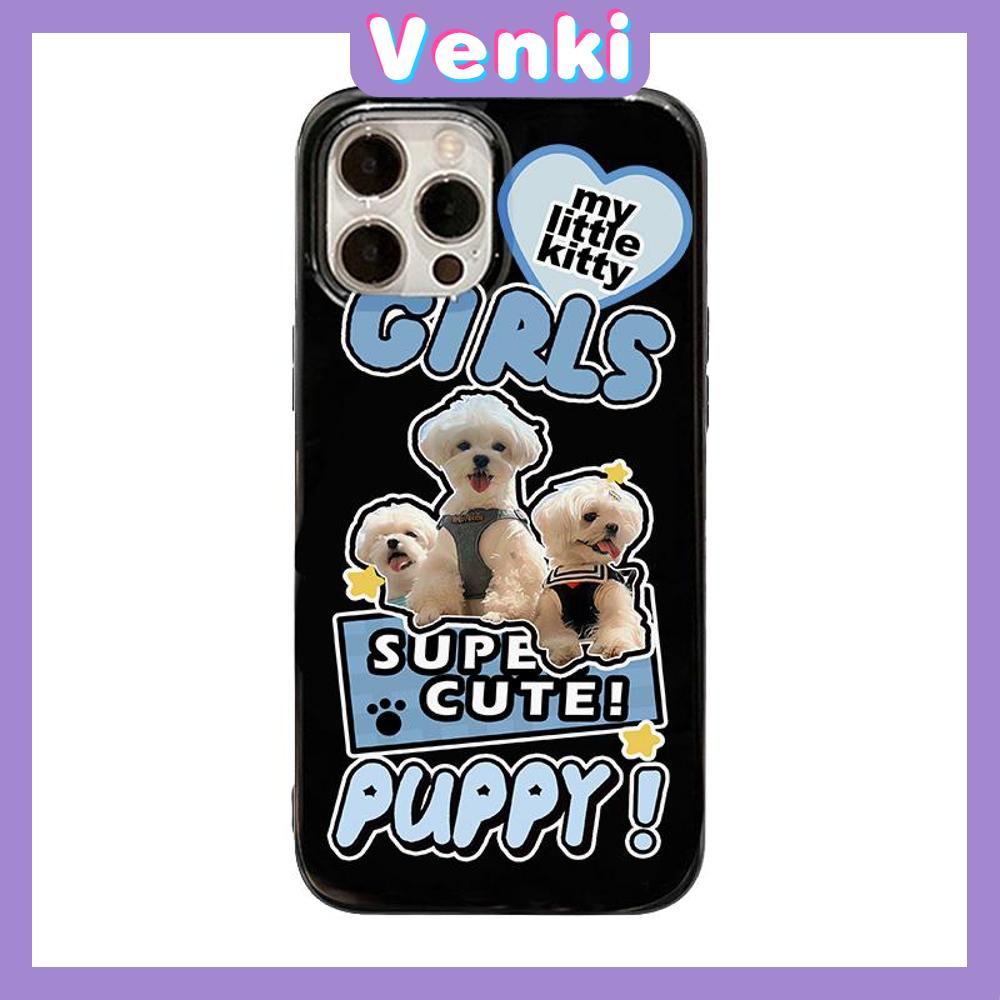 Case For iPhone 14 Series TPU Soft Case Super Cute Puppy Glossy Black Candy Case Camera Protection Shockproof For iPhone 14 13 12 11 Plus Pro Max 7 Plus X XR