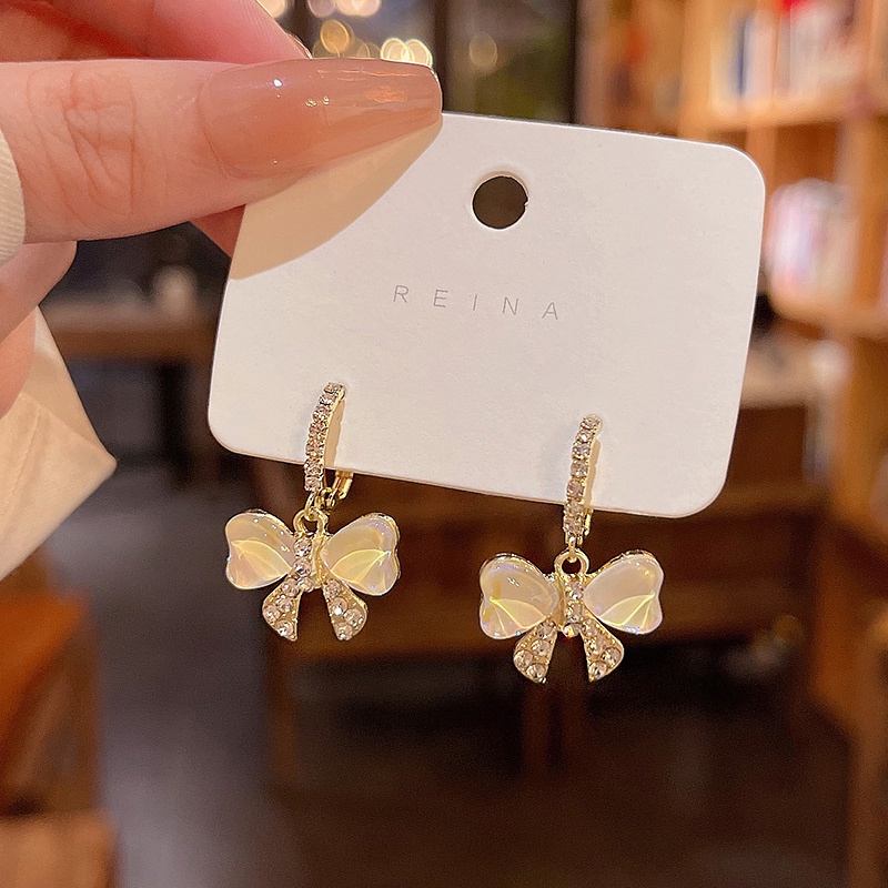 Anting Gantung Panjang Model Pita Bahan silver 925 Untuk Wanita