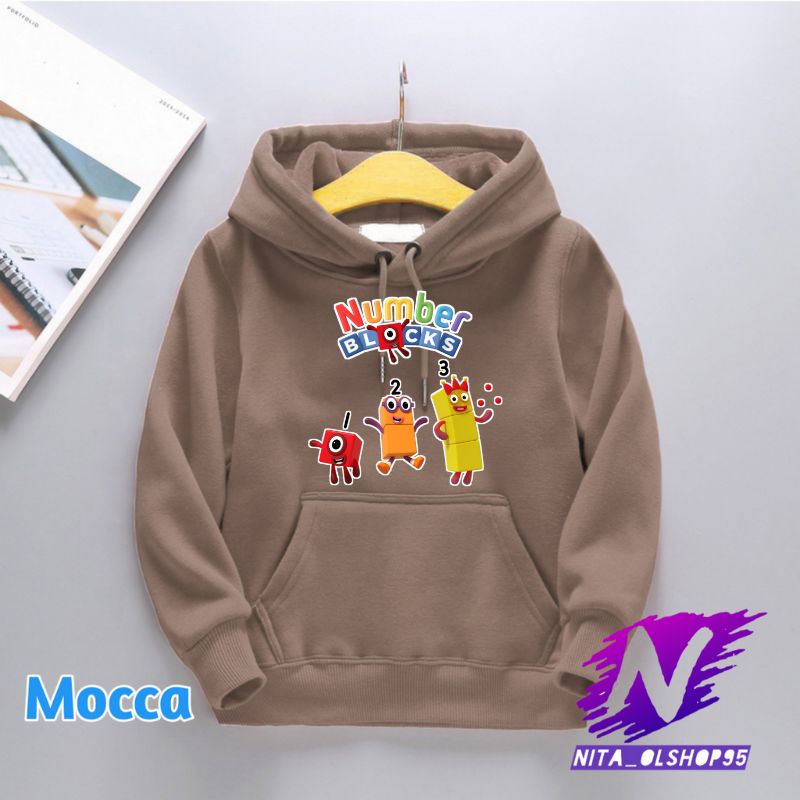 hoodie anak sweater anak nomber blocks lucu terbaru