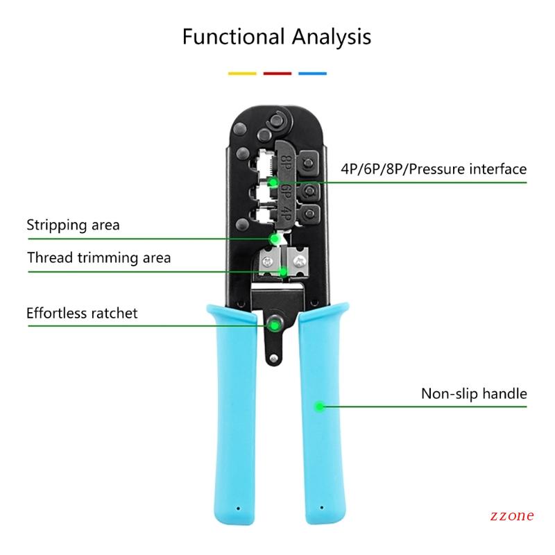 Tang Pemotong Kabel Crimper Praktis 4P / 6P / 8P