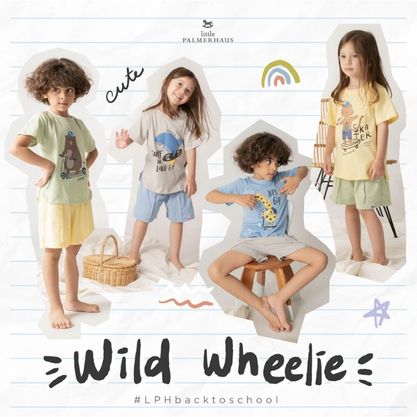 Little Palmerhaus 1-6 Tahun Wild Wheelie Set Setelan Pendek Anak TERMURAH CBKS