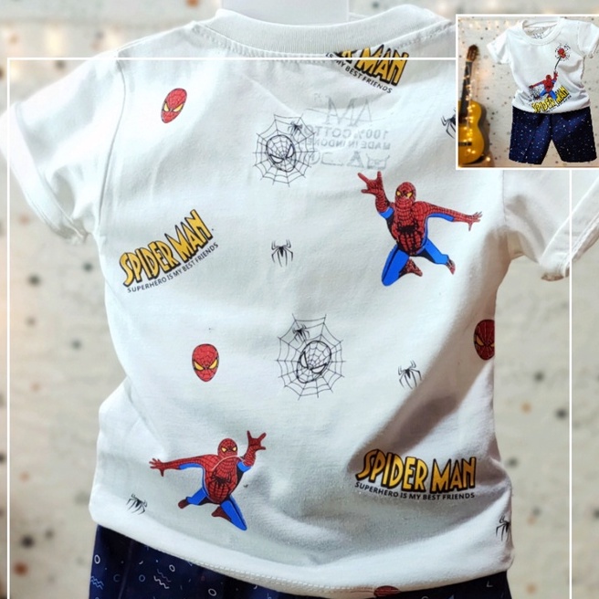 Kaos Anak Cowok SUPERHERO 3 bulan s/d 10 tahun Fullprint Spider man for Boy