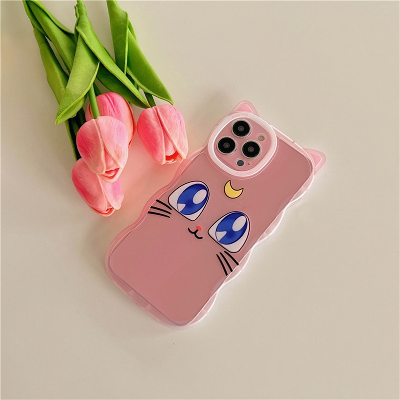 Soft Case Silikon Motif Kartun Telinga Kucing 3D Untuk iPhone 14 13 12 11 Pro Max X Xr Xs Max 8 7 6 6s Plus