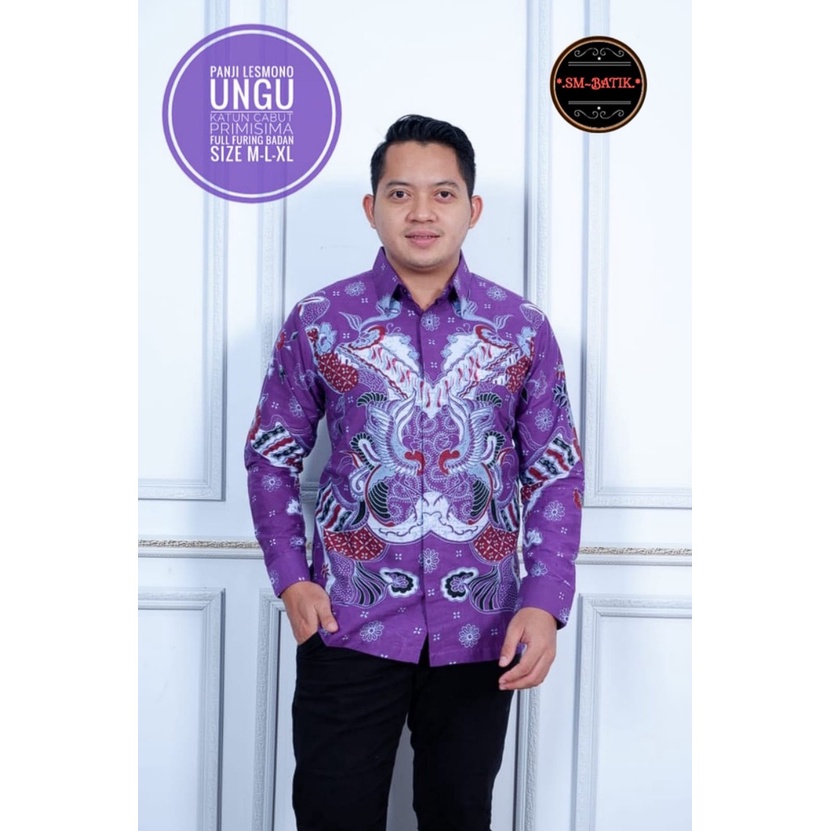 Panji Lesmono Marun Kemeja Batik Pria Panjang Full Furing by SM