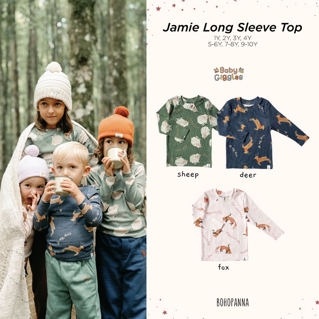 Bohopanna - Jamie Long Sleeve Top / Atasan Anak Unisex