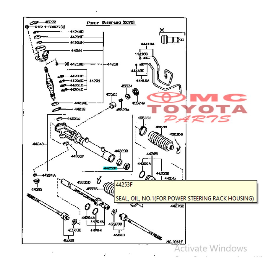 Seal Kit Power Steering Corolla Twincam Great 90311-24010