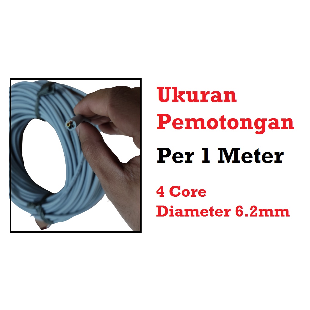 [HAEBOT] Kabel Kontrol YSLY-JZ 4x0.75 4x0.5 isi 4 Core Serabut Listrik CNC AC DC Cable Control 220V Tembaga PVC Nema 0.75 0.5 mm