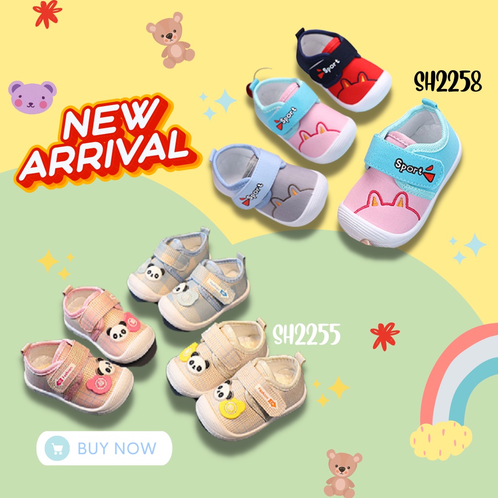 Minipetite SH2255 SH2258 Sepatu prewalker citcit cicit bunyi anak bayi balita sound baby shoes cit cit Beruang bear kucing cat dapat box packing