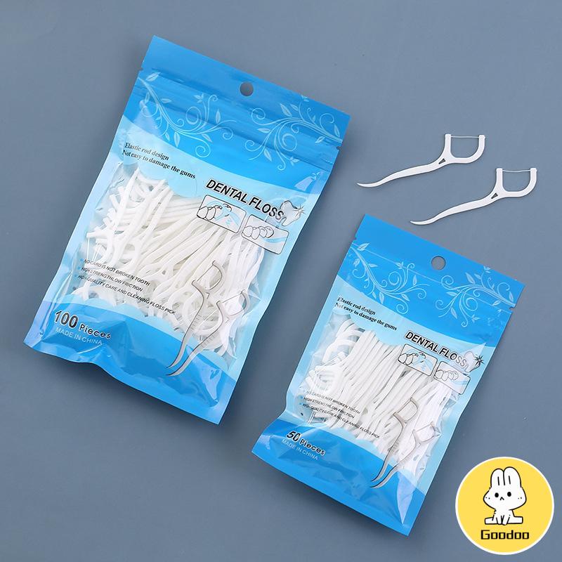 100pcs /50pcs set Dental Floss Benang Tusuk Gigi isi Flosser Teeth Toothpick stick -Doo