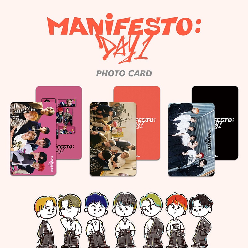 8pcs / set Kartu Pos ENHYPEN Foto MANIFESTO DAY 1 Album Untuk Koleksi