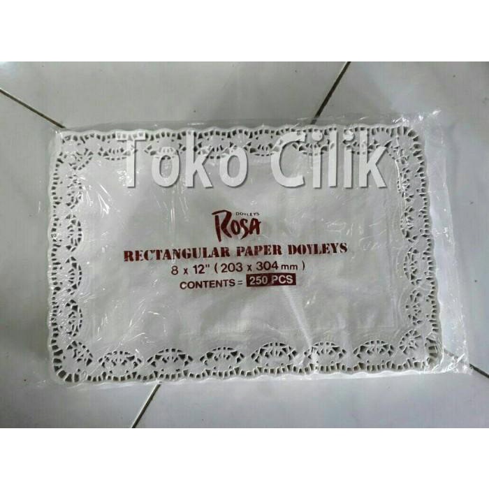 

Dolley/Paper/Persegi Panjang/Kecil/Alas/Renda/Kue/Piring/Kertas/Paper 041