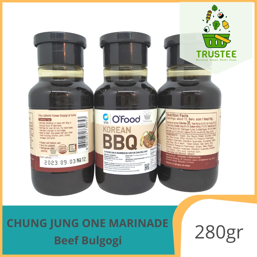 Chung Jung One Beef Bulgogi Marinade Sauce / Saus BBQ Korea 280gr