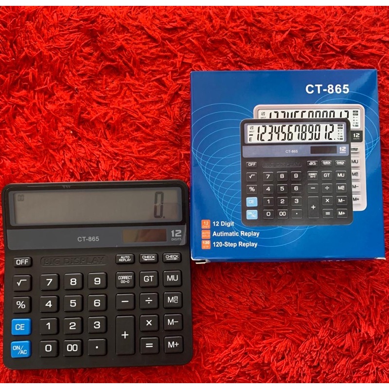 

kalkualtor dagang 12 digit Ct 865 Lebar ada Tombol Chek nya