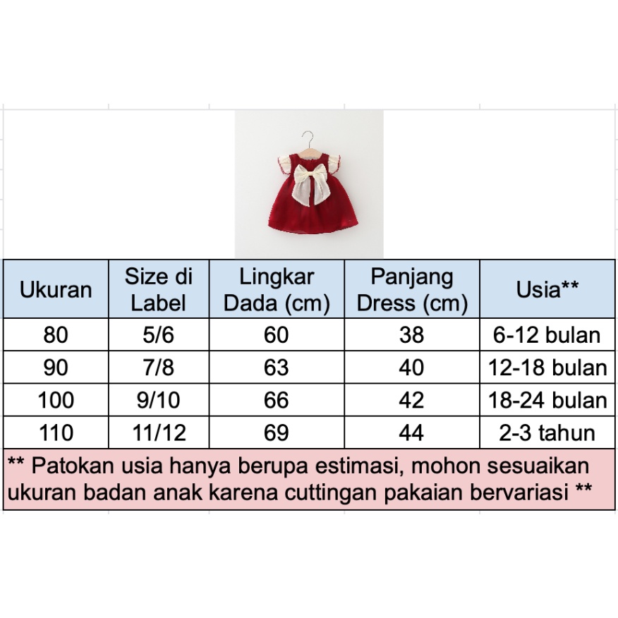 Dress Anak Pesta Impor Quality / Dress Anak Perempuan Pita Cantik
