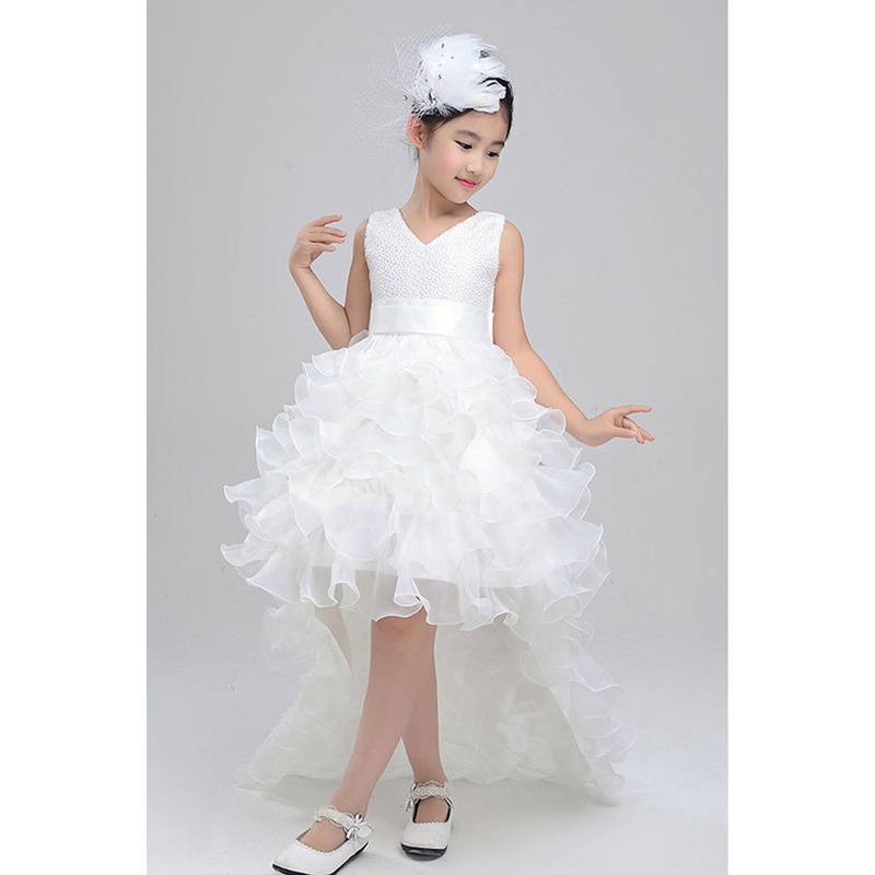 Kid Long Tail Price Dress Girl Tutu Gaun Gaun Bola Bola Big-simpul Big-simpul