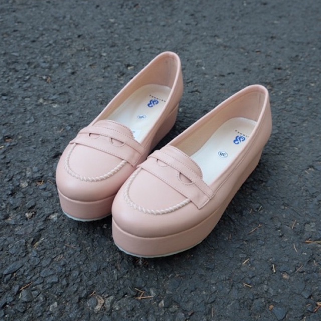 [SIAP KIRIM] BRShoes5 Pink Sepatu Wedges Kerja Casual Wanita