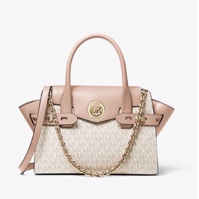 Michael Kors MK Carmen Small Logo Leather Vanilla soft pink