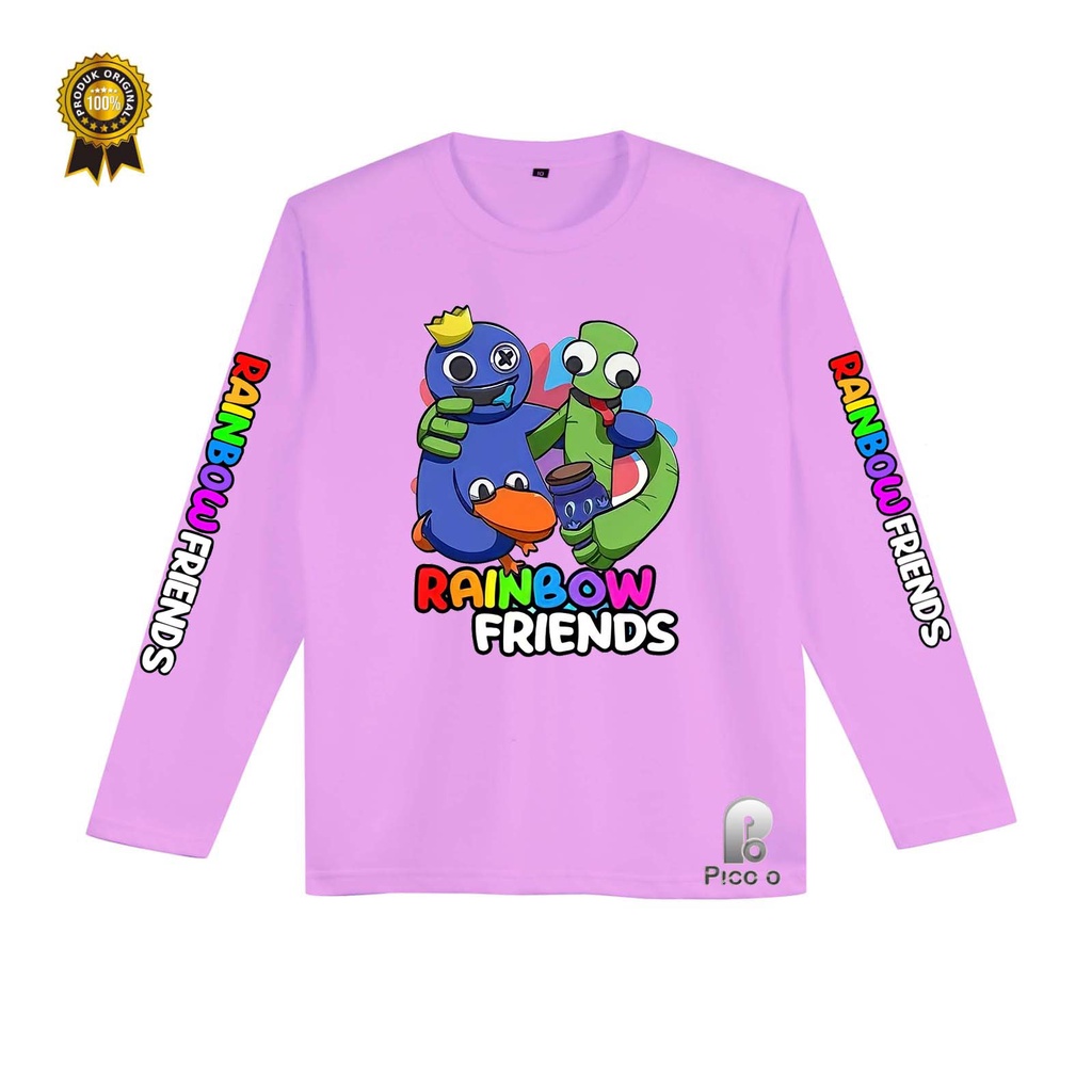 KAOS ANAK LENGAN PANJANG RAINBOW FRIENDS USIA 2-10 Tahun UNISEX