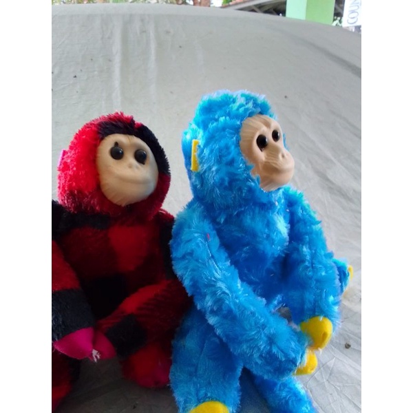 boneka monyet capit bulu laspur / koher warna rendom harga murah
