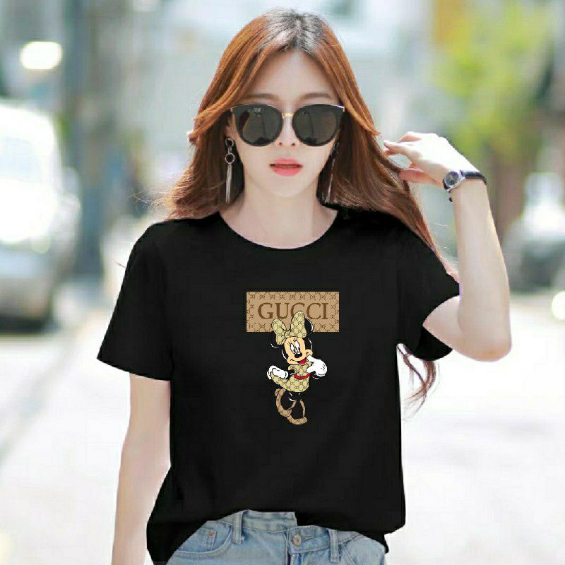 Kaos Distro Wanita Cotton Combed Kaos Oblong Cewek Lengan Pendek