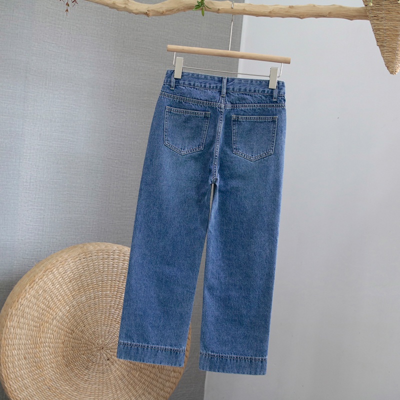 Highwaist  Loose Kasual Jeans Wanita  Kulot Celana Denim Wide Leg Jeans