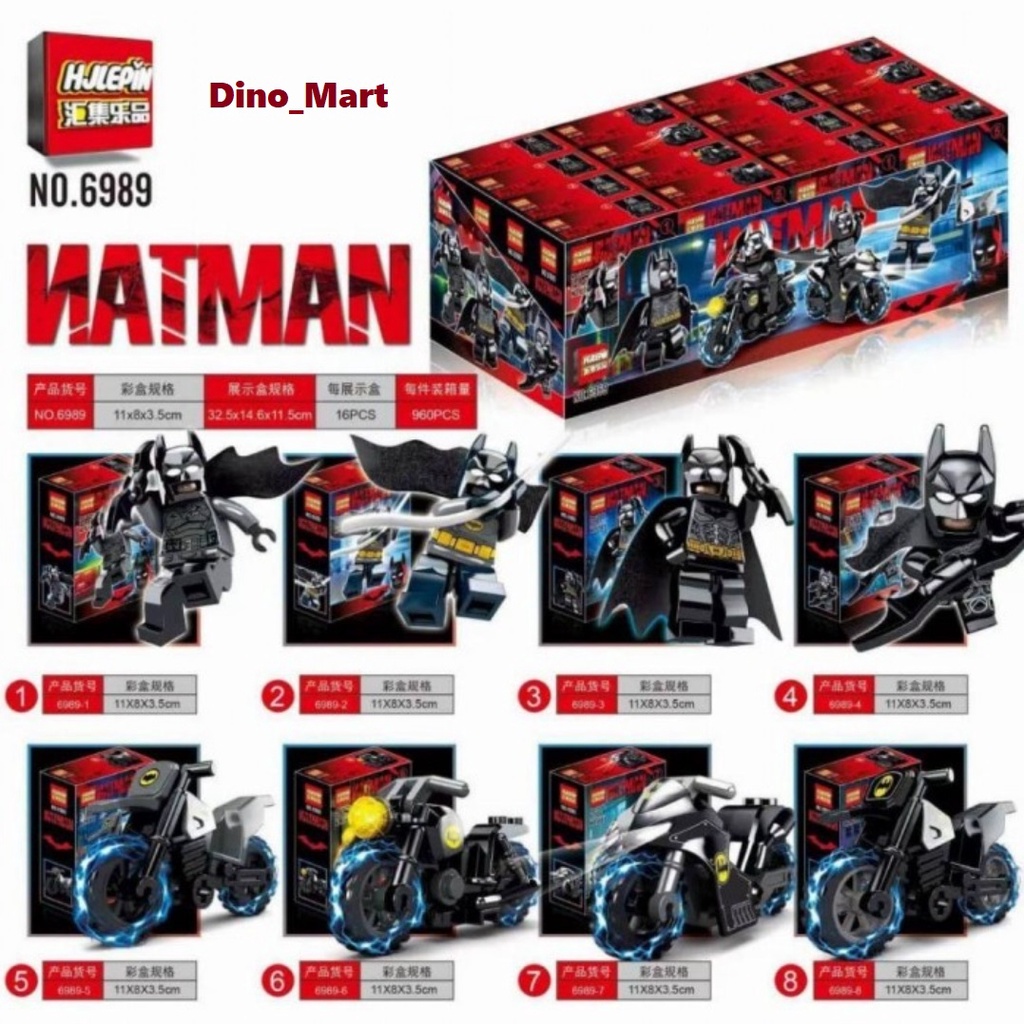 Brick Mini Figure dan Motor Batmann 8 in 1 HJLEPIN 6989