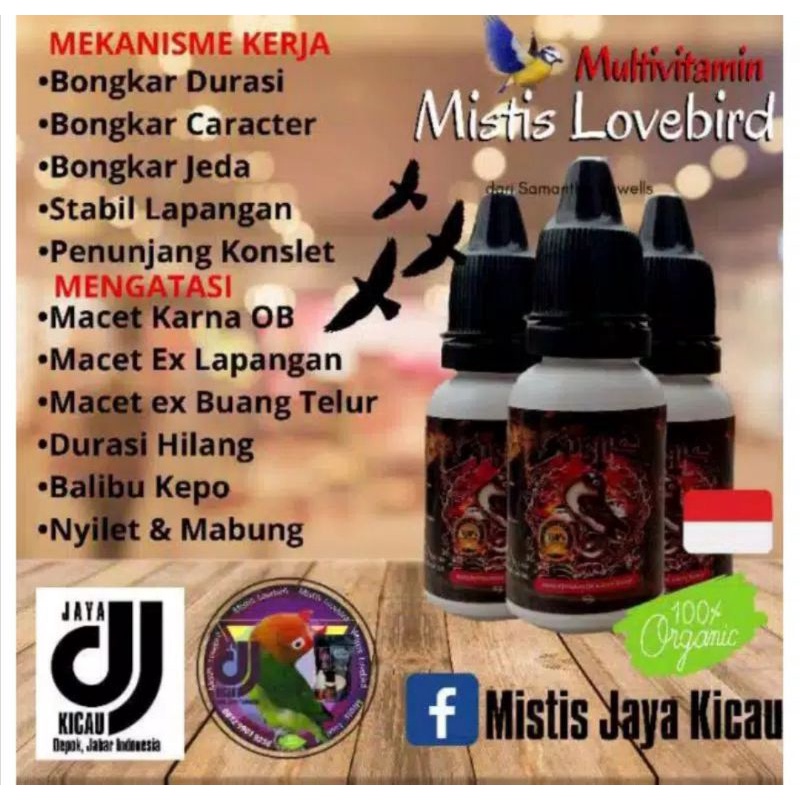 Mistis vitamin lovebird dewasa jantan betina lb konslet berdurasi fighter