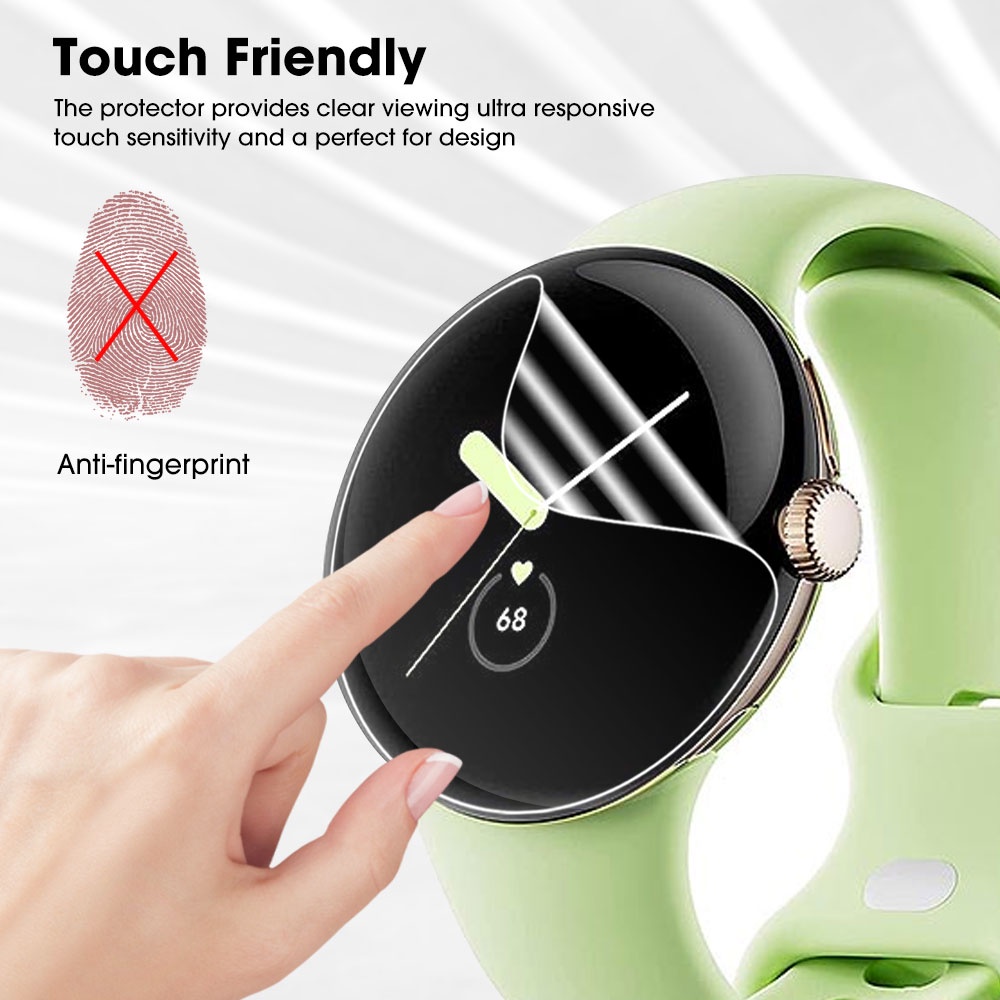 1 Pc Pelindung Layar Hydrogel HD Bening Anti Gores Bahan TPU Untuk Google Pixel Smartwatch