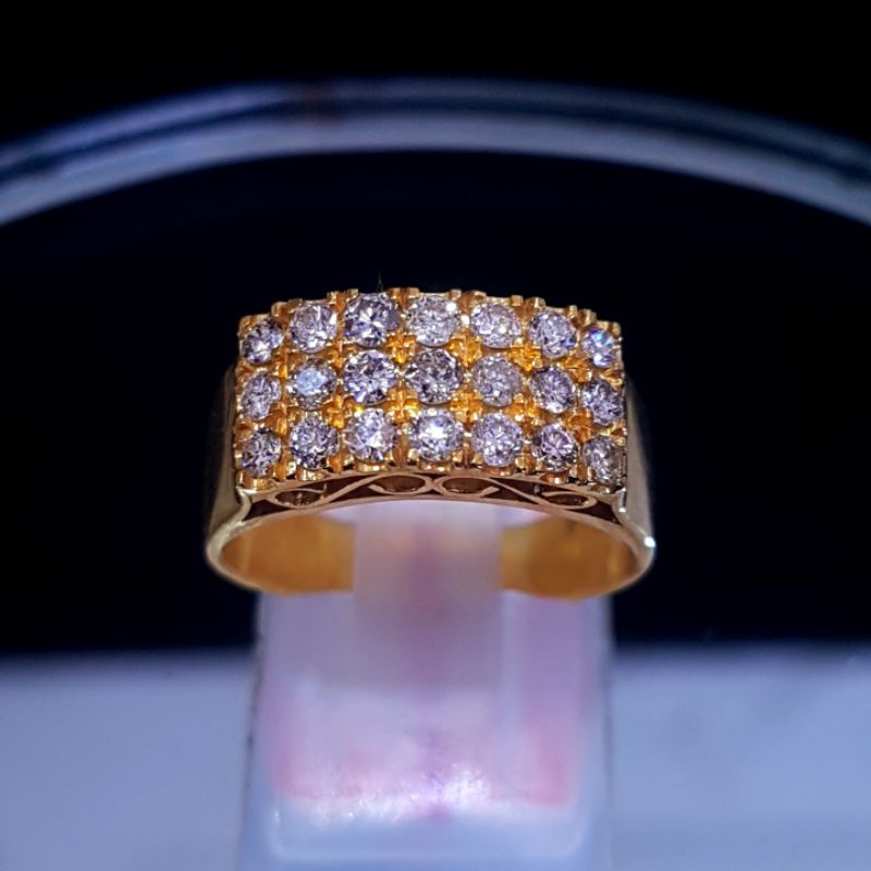 Cincin Emas Berlian ListRing 3 Line