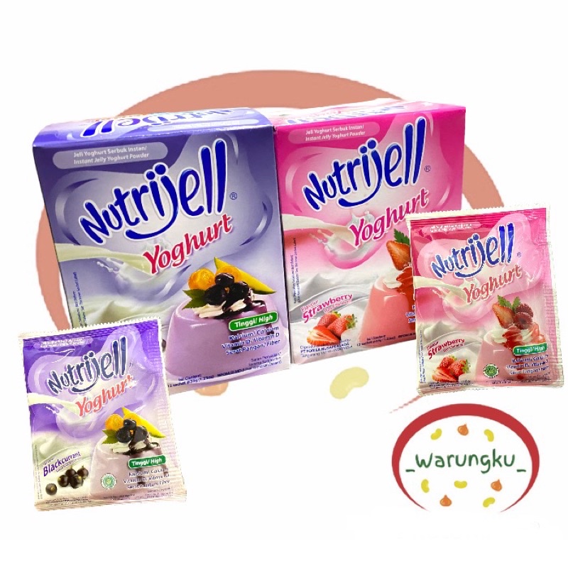 Nutrijell YOGHURT 1pcs 35gr Strawberry Blackcurrant Agar Agar Susu Jelly