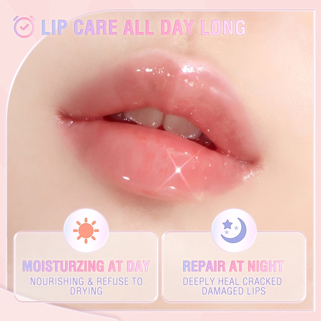 PINKFLASH Lip Oil 5 Natural Ingredients Moisturize Repair Nourish Reduce Wrinkles Waterproof Multi-uses Lip Care Plus-Pelembab Bibir