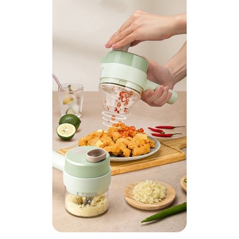 BBS SS33 Set Mesin Pemotong Sayuran 4 in 1  Food Chopper Electric Handheld Cooking Hammer USB Charging / Vegetable Cutter Blender Multifungsi