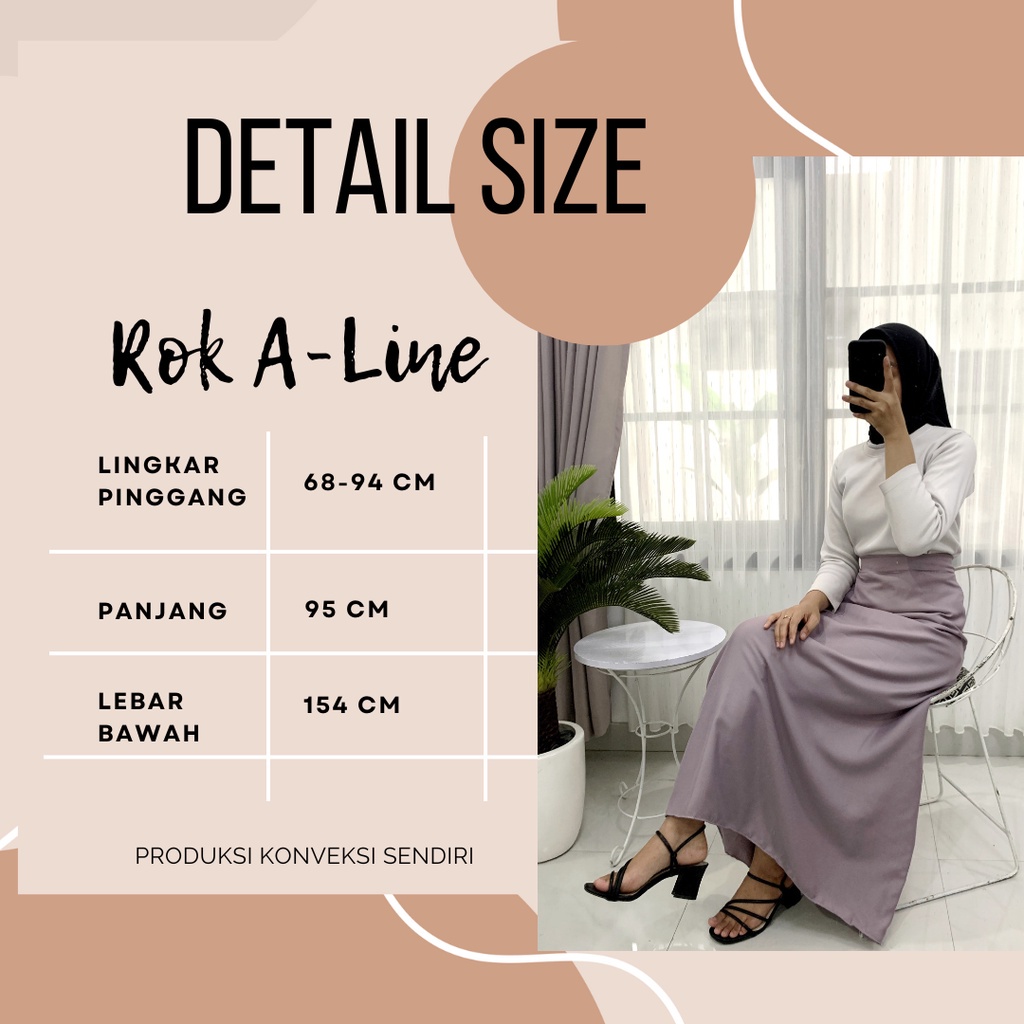 ROK SKIRT POLOS MAXI A LINE SPAN PREMIUM WANITA / ROK KERJA WANITA / FLARE A-LINE KOREAN STYLE / ROK A LINE POLOS WANITA / GEA SKIRT ROK BASIC