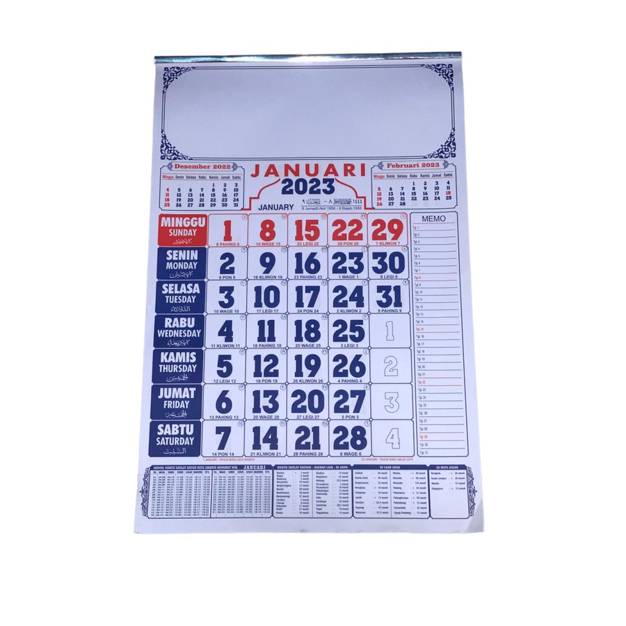 

Kalender Bulanan Dinding tahun 2023 ( 50CM x 32 CM ) Murah