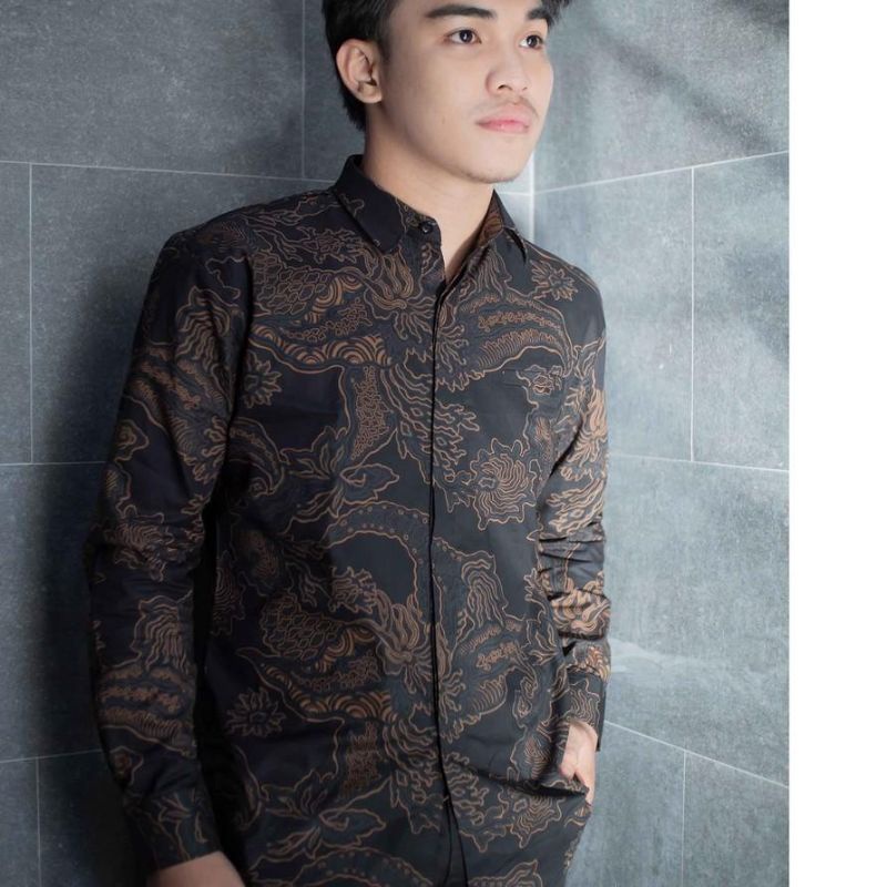 BAJU KEMEJA BATIK PRIA LENGAN PANJANG REGULER LAPIS FURING HALUS TERBARU COWO PREMIUM MODERN N01