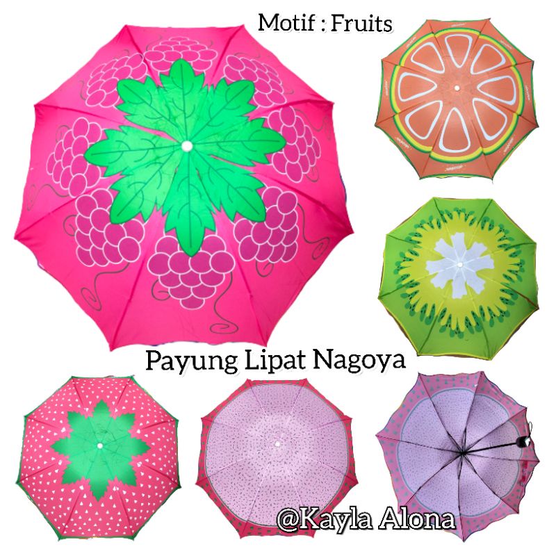 ( NF - 356 ) PAYUNG LIPAT 3D NAGOYA Motif : FRUITS