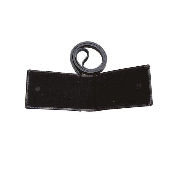 

Name Tag Id Card Holder Double Magnet Tali Kulit Warna Hitam