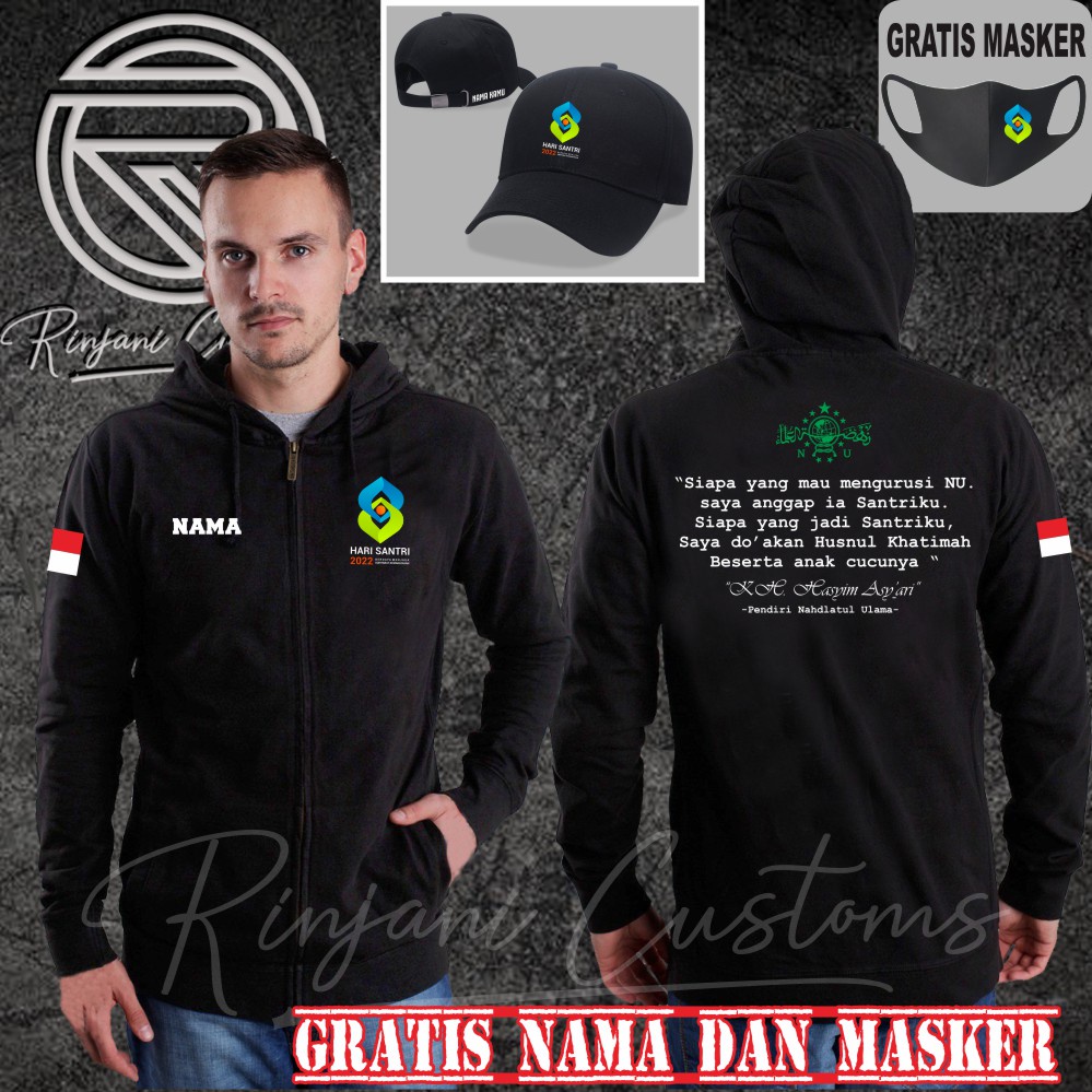JAKET HARI SANTRI 2022 GRATIS NAMA DAN MASKER - JAKET SANTRI INDONESIA - JAKET HARI SANTRI NU - JAKE