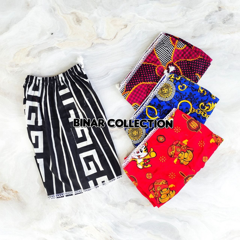 EN 36- Celana hotpant Batik cewek kolor katun renda Wanita pendek XL 3L Kolor Ibu Jumbo katun motif murah harian santai