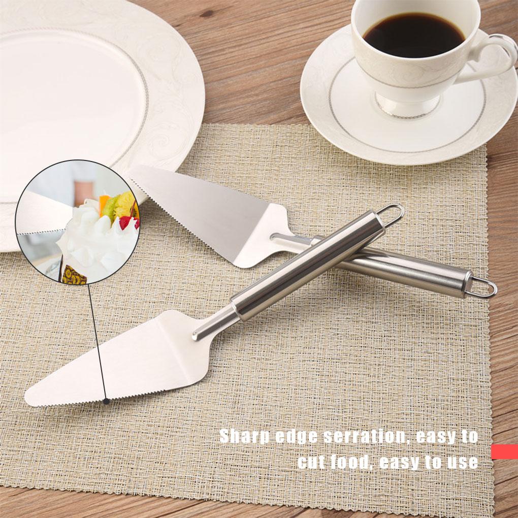 Spatula Kue Stainless Pizza Alat Pengangkat Pancake Baking Hand Paddle Lifter Handle Tray