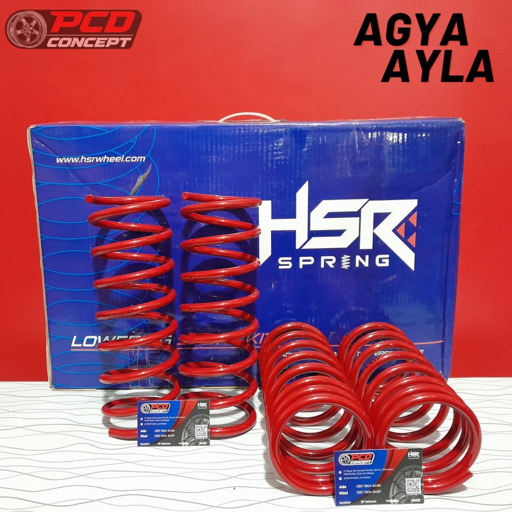 PER CEPER/STANDART AYLA,AGYA LOWERING KIT HSR RED TOYOTA AGYA 2014-2022
