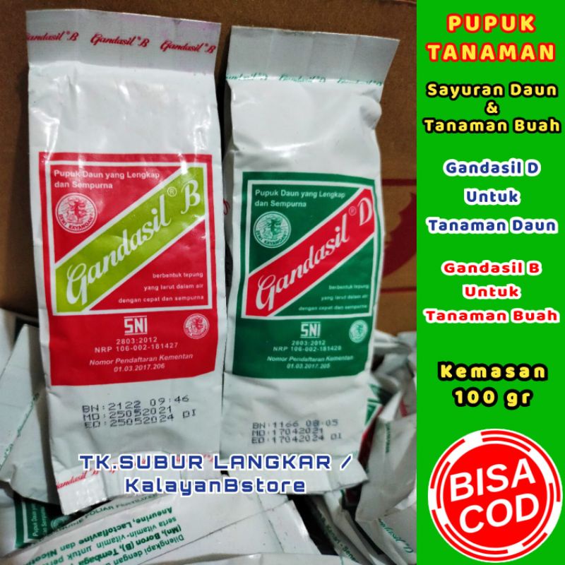 Jual PUPUK GANDASIL D & GANDASIL B @100 GRAM | Shopee Indonesia