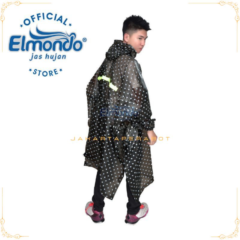 Elmondo Jas Hujan PC-713 Poncho Lengan Polkadot / Mantel Jas Hujan PVC Poncho Lengan Motif Polkadot