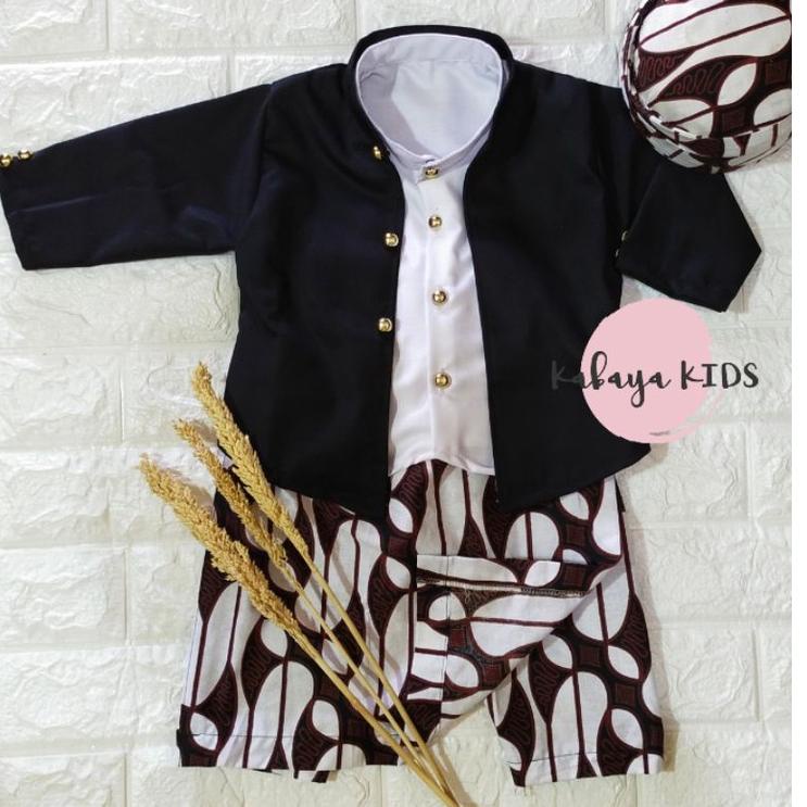 [UJT.18Oc22ᵛ] FREE BLANGKON Baju Beskap Surjan OVJ Anak dan Bayi Laki-laki modern Warna hitam