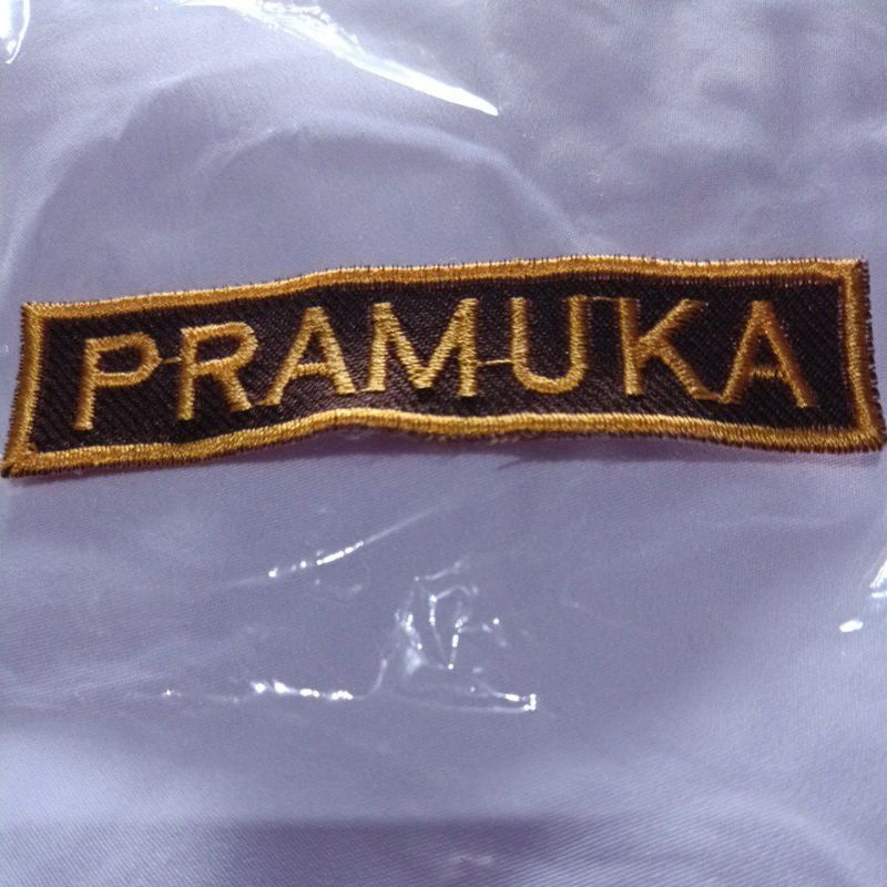 PRIN/BORDIR/PRAMUKA/TULISAN PRAMUKA PRIN/SABLON/ATRIBUT PRAMUKA/LAMBANG PRAMUKA/BED PRAMUKA