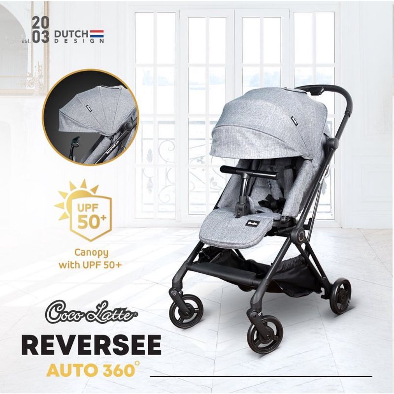 Makassar - Stroller Cocolatte Reversee Auto 360 Derajat CL-BK 2166 Autofold / Kereta Dorong Bayi Hadap Ibu