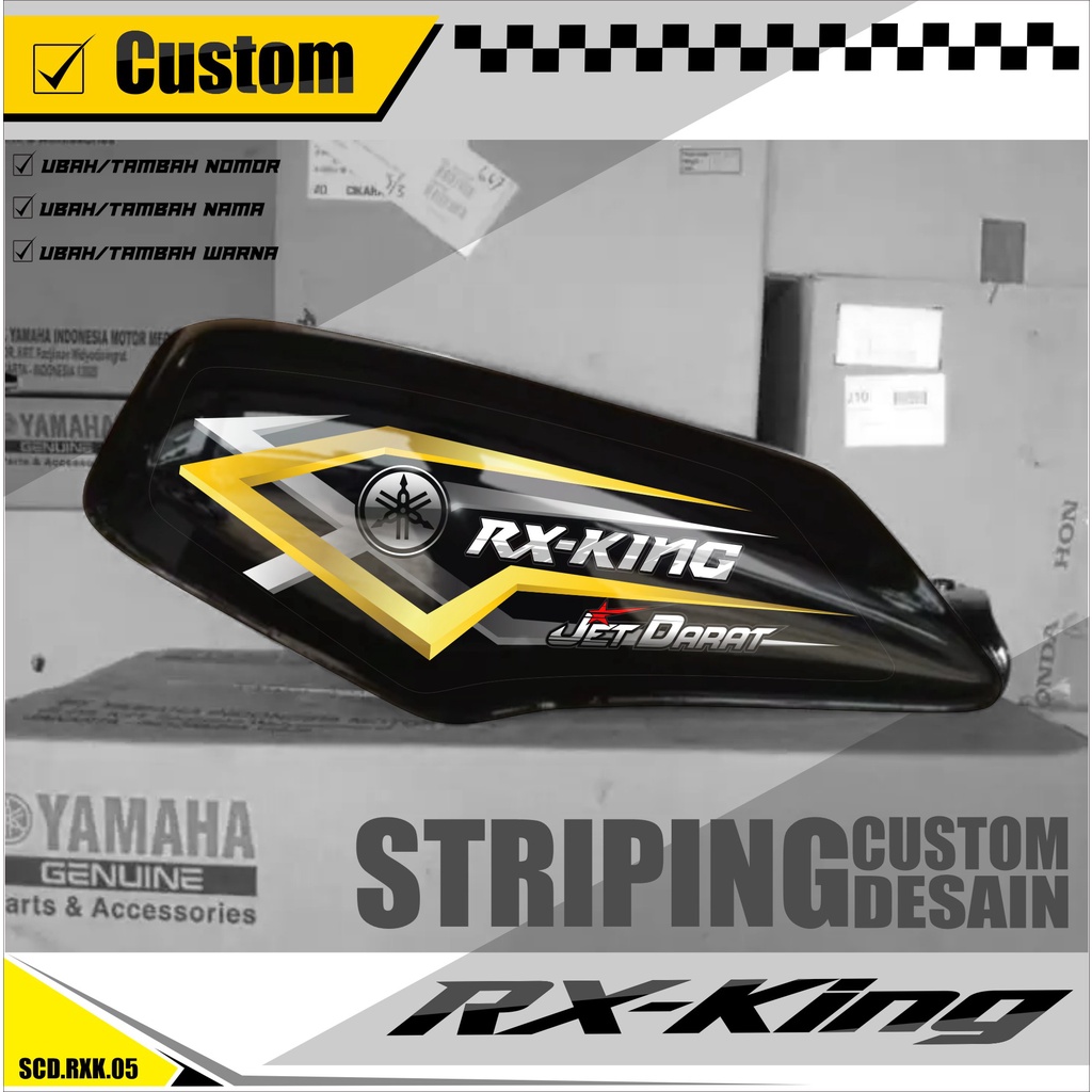 Striping RX KING Custom - Striping Yamaha RX KING Custom Free Nama, Nomor, Ganti Warna Kode SCD.005