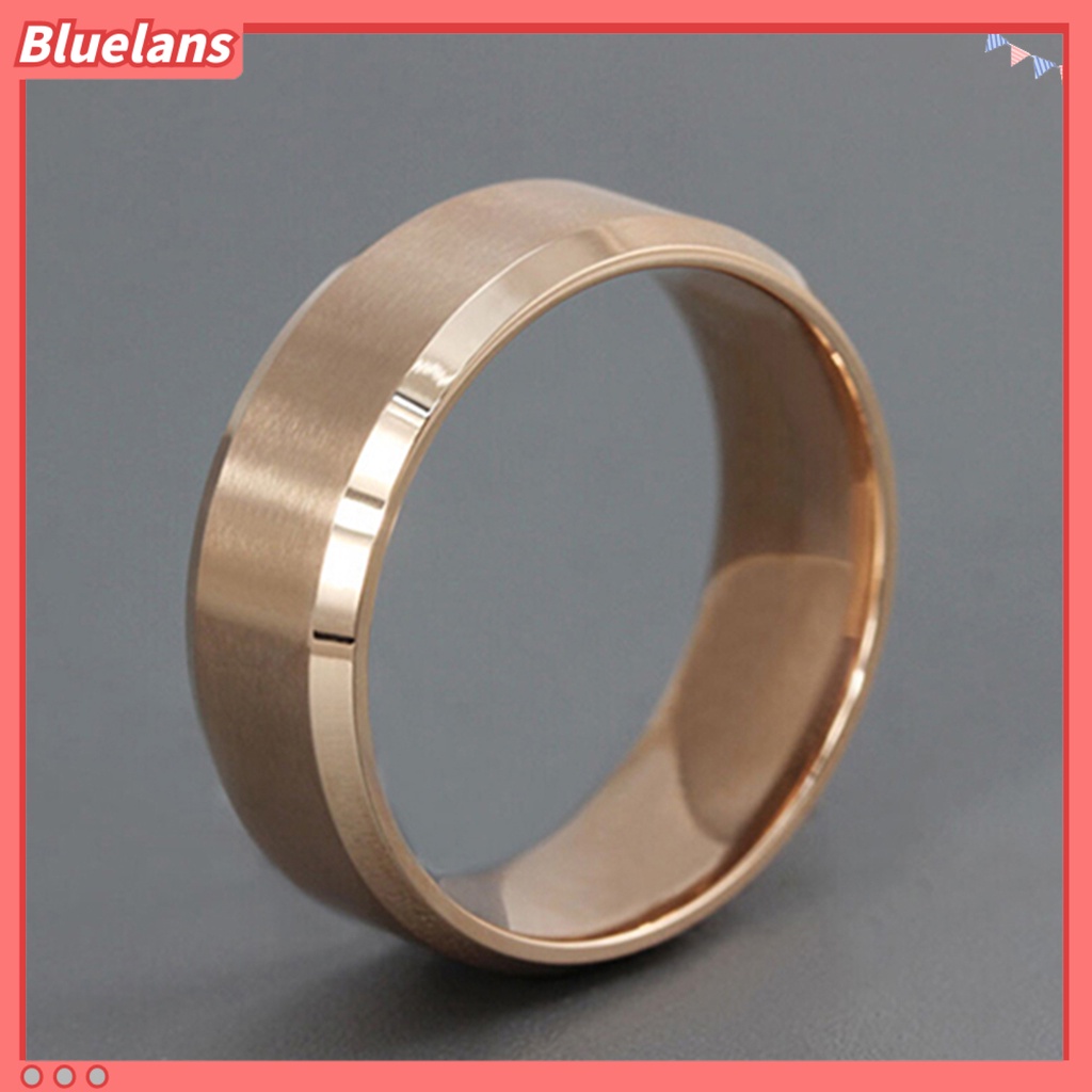 Bluelans Cincin Bahan Titanium Steel Model Lebar Gaya Punk Untuk Cocktail