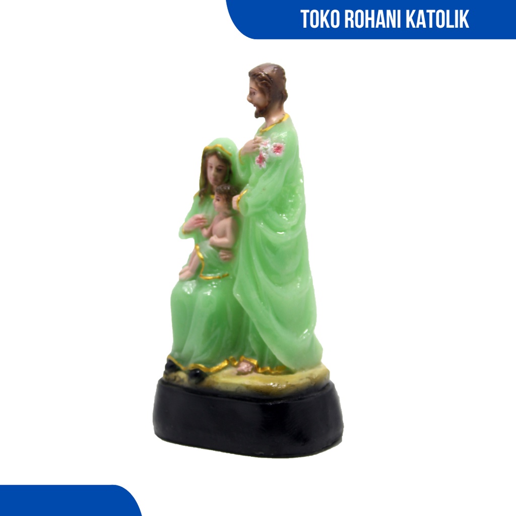 PATUNG KELUARGA KUDUS 15 CM BAHAN FOSFOR (DUDUK) / PATUNG KELUARGA KATOLIK  GLOW IN THR DARK/ PATUNG SANTO YOSEF/ PATUNG TUHAN YESUS / PATUNG BUNDA MARIA / PATUNG SANTO YUSUF